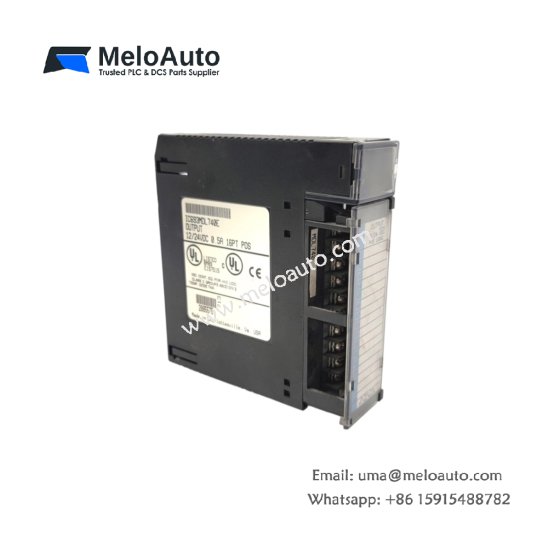 GE IC693MDL740E Output Module for Series 90-30 PLC. 8 relay outputs, 2A per point, AC/DC load mixing, 0.32kg, status LEDs.