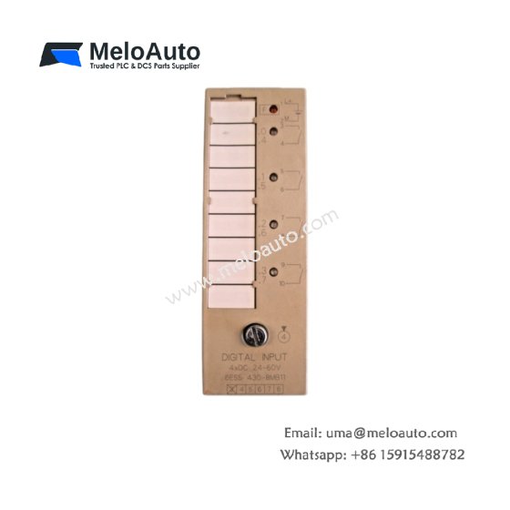 Siemens 6ES5430-8MB11 digital input module. 32 channels, 24V DC, 1500V isolation, 286 components, 680µF storage, 0.95kg. For SIMATIC S5.Siemens 6ES5430-8MB11 digital input module. 32 channels, 24V DC, 1500V isolation, 286 components, 680µF storage, 0.95kg. For SIMATIC S5.