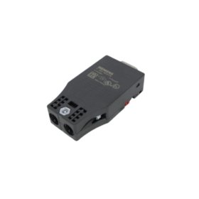 Siemens 6GK1500-0FC10 PROFIBUS connector. 9-pin D-sub, up to 12 Mbps, built-in terminating resistor, 18 components, 0.05kg. For PROFIBUS DP.