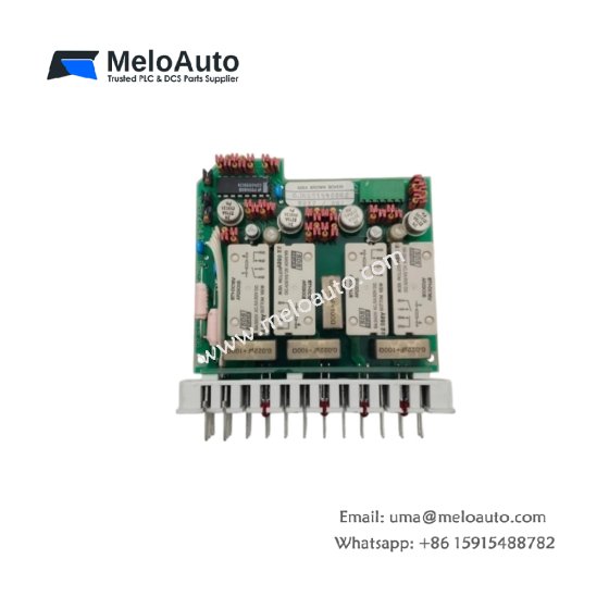 ABB 07 YS 86 Procontic relay output module with 8 channels, 0.35kg weight, 130x45x110mm size, and no energy storage. 2A switching capacity.