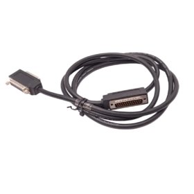 GE IC693CBL301 rack expansion cable for Series 90-30 PLC. 1 meter length, 40-conductor flat ribbon, 50-pin D-sub connectors, 180g