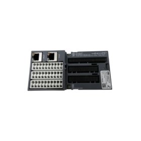 ABB 1SAP214000R0001 interface terminal unit. Features 16 spring-clamp terminals, 45mm width, 0.08kg weight, 2A capacity, and pre-wiring