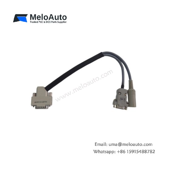 Siemens 6ES5714-2AT01 industrial cable. Features 2.5m length, 15-pin D-sub connectors, braid shielding, and 0.18kg weight Siemens 6ES5714-2AT01 industrial cable. Features 2.5m length, 15-pin D-sub connectors, braid shielding, and 0.18kg weight