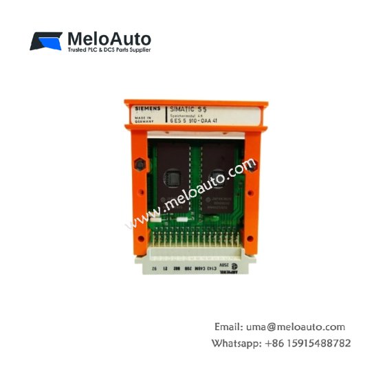 Siemens 6ES5910-0AA41 memory submodule. Features 8KB EPROM storage, 40-pin edge connector, 0.02kg weight, 200ns access time