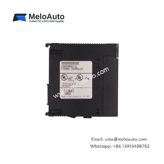GE IC693CMM321-CC Ethernet interface module for Series 90-30 PLCs. 10/100 Mbit/s, supports SRTP, Modbus TCP, EGD, weight 0.36kg
