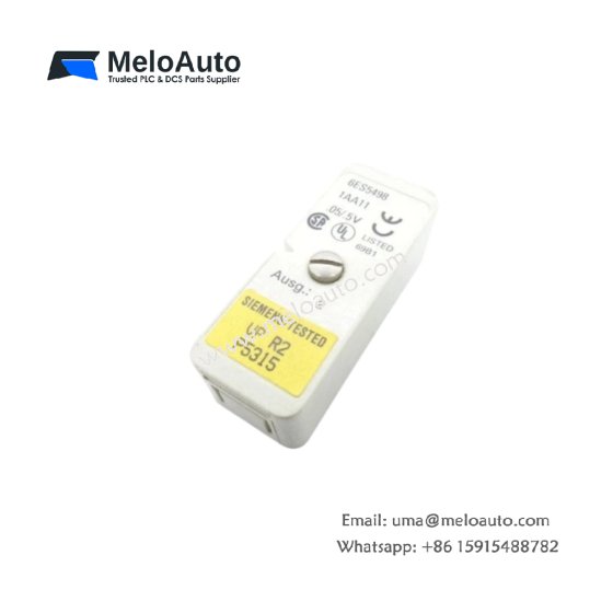Siemens 6ES5498-1AA11 measuring range module, 8 analog inputs, 12-bit resolution, supports Pt100/thermocouple/4-20mA. For SIMATIC S5 systems.