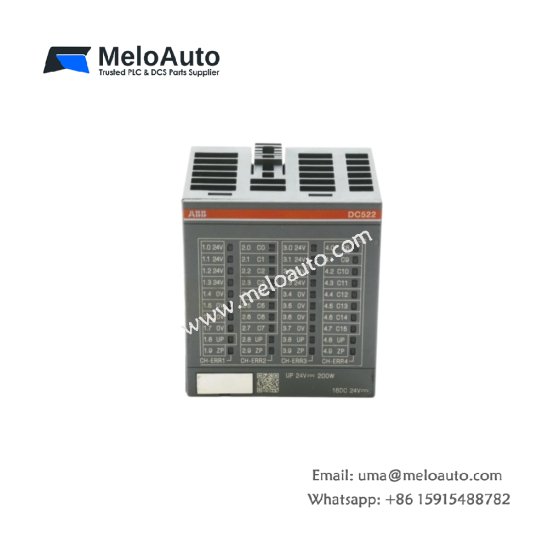 ABB 1SAP240600R0001 digital input/output module. Features 4 inputs, 4 outputs, 56mm width, 0.09kg weight, 0.5ms update time