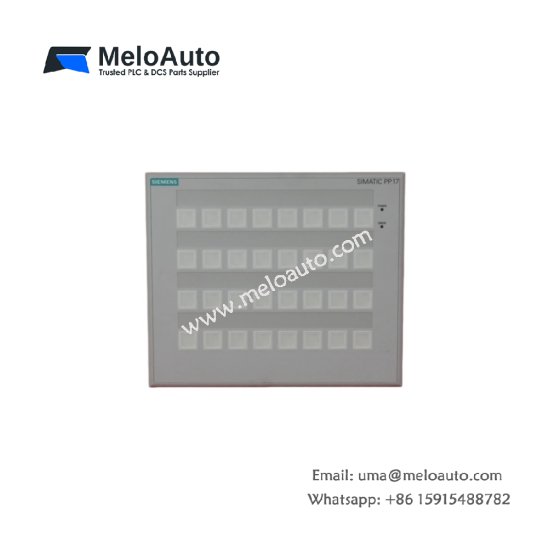 Siemens 6AV3688-3ED13-0AX0 push button panel. Features 16 programmable buttons, PROFIBUS DP, IP65 front rating, 0.62kg weight