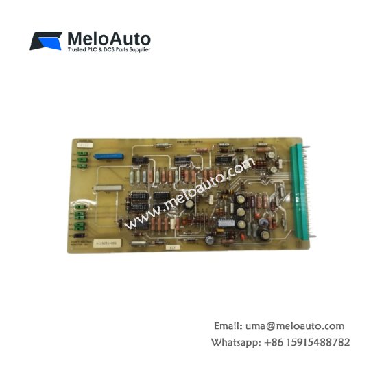 GE 4116J81-G01 shaft voltage monitor board for turbine control. 0-50V AC measurement range, 880µF storage, relay alarm output, 124 components.