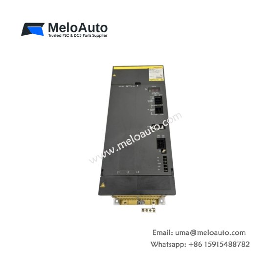 GE A06B-6087-H115 servo converter power supply for GE Fanuc CNC. Output 300V DC at 30A, peak 90A, weight 8.5kg, size 310x180x250mm