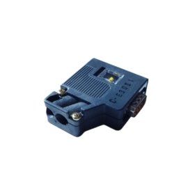 Siemens 6ES5762-2AA12 bus connector for SIMATIC S5. 9-pin SUB-D to screw terminal, AWG 20-14 wire support. Shield ground clamp