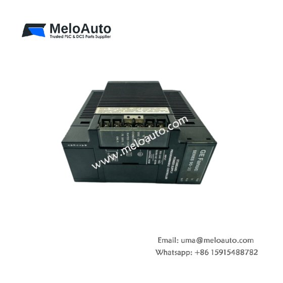 GE IC693PWR321S power supply for Series 90-30 PLCs. 100-240V AC input, 5V DC 6A and 24V DC 1A outputs. 20ms hold-up time