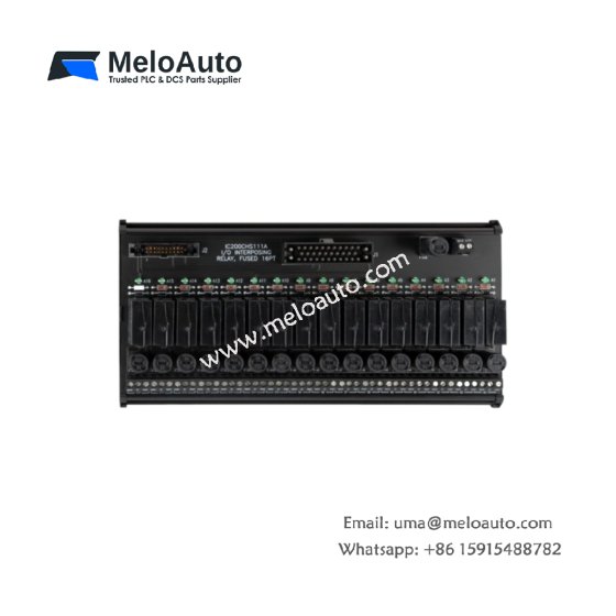 GE IC200CHS111A I/O interposing relay module for VersaMax. 8 form A relays, 2A at 250V AC, 5ms response, weight 0.24kg, size 110x40x68mm GE IC200CHS111A I/O interposing relay module for VersaMax. 8 form A relays, 2A at 250V AC, 5ms response, weight 0.24kg, size 110x40x68mm