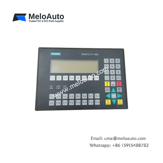 Siemens 6ES7624-1AE00-0AE3 C7-624 operator panel, integrated S7-300 CPU, OP15C HMI, 16 DI/16 DO, 24V DC. Compact control solution