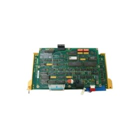 GE A16B-2200-0431/01A remote I/O motherboard. 9 expansion slots, 4000µF total energy storage, 178 components. 8-bit parallel backplane bus.
