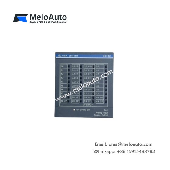 ABB 1SAP250500R3001 AX561 analog I/O module for AC500, 4 inputs (4-20mA/0-10V), 4 outputs (4-20mA), 12-bit, 0.14kg. Reliable AIO