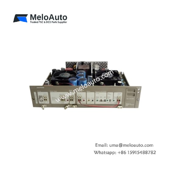Siemens 6ES5955-3LF31 power supply for S5-95U PLCs. 24V DC output at 2A with overvoltage, short-circuit, and overload protection.
