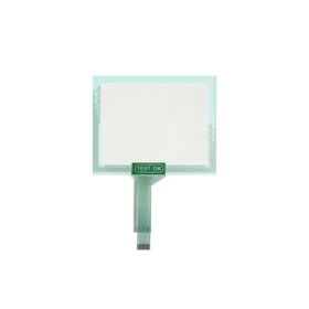 GE GP370-LG31-24V touch panel glass screen for GP370 HMI. 4-wire resistive, 210x158mm active area, 3H hardness, FFC ribbon cable, 240g.