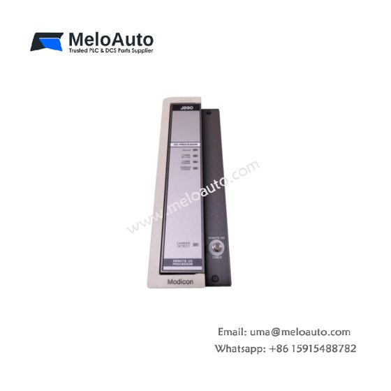 Schneider ASJ890001 remote I/O processor module for Modicon Series 8000. 1 Mbit/s, 64 stations, weight 0.60kg, size 254x48x178mm