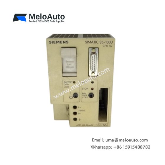Siemens 6ES5102-8MA01 CPU102 central processor for SIMATIC S5-100U, 4-8KB memory, 24V DC, 0.29kg. Reliable CPU Siemens 6ES5102-8MA01 CPU102 central processor for SIMATIC S5-100U, 4-8KB memory, 24V DC, 0.29kg. Reliable CPU