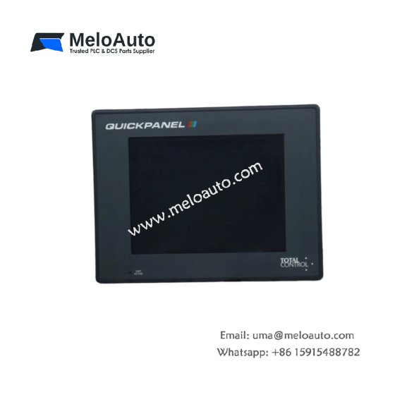 GE QPI-211V0-C2P QuickPanel operator interface with 5.7" monochrome LCD. 320x240 resolution, resistive touch, RS-232/485, IP65 front