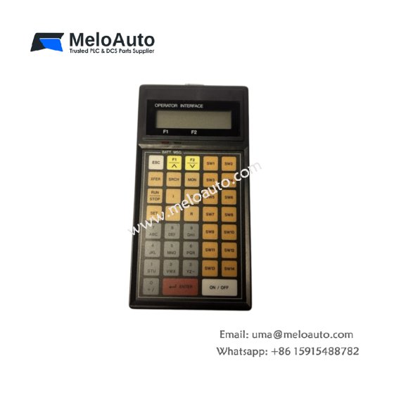 GE IC620ACC003A operator interface for GE PLC systems. 4-line backlit LCD, 16 keys, weight 0.38kg, size 85x125x42mm, serial Modbus