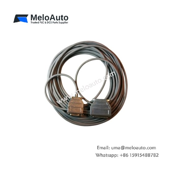 Siemens 6ES5731-1CB00 plug-in cable for SIMATIC S5 with 25-pin to 15-pin D-sub connectors. Features 3-meter length, dual shielding, and durable overmolded strain relief. ​