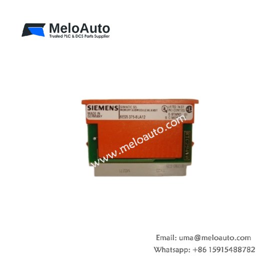 Siemens 6ES5375-8LA12 memory submodule with 64KB CMOS RAM and lithium battery backup. 200-day retention for S5-95U/100U/115U PLC systems.
