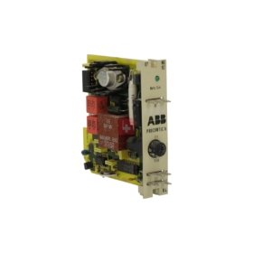 ABB 07 NG 82 R4 central processor. Features 16-bit processor, 64KB RAM, 128KB flash, RS-232/RS-485 ports, 0.78kg weight