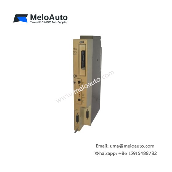 Siemens 6ES5943-7UA21 central processing unit for S5-115U, 16KB RAM, 4096 I/O, real-time clock, 1.6ms/1K instructions. In stock.