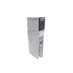 Schneider 140CPS21100C power supply module for Modicon Quantum PLCs. Outputs 5V DC at 12A and 24V DC at 3A, weight 0.65kg