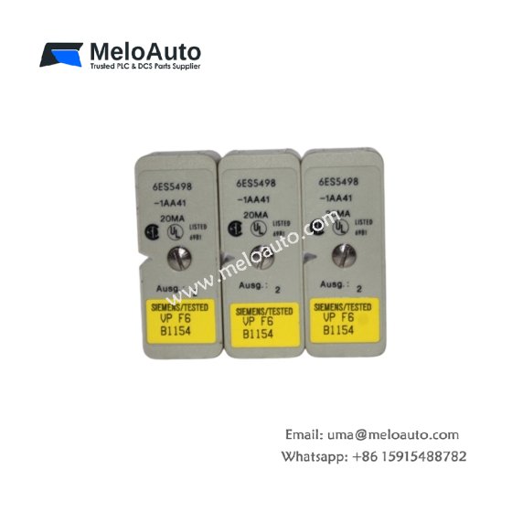 Siemens 6ES5498-1AA41 measuring range module for SIMATIC S5 analog inputs. Supports 0-10V, ±10V, 4-20mA, 8 channels. In stock.