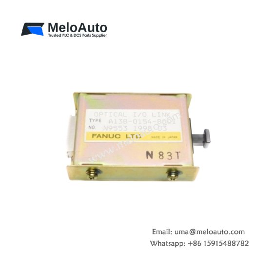 Genuine GE A13B-0154-B001 I/O Link i optical adapter for Fanuc CNC. POF fiber, 20m cable length, 1.5Mbps, noise-immune. 0.12kg. Shop now.