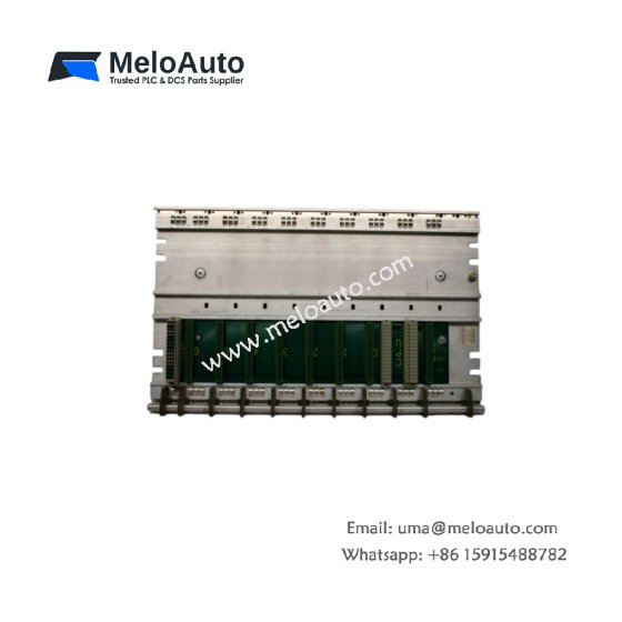 Siemens 6ES5700-1LA11 mounting rack for SIMATIC S5. Features 8 slots, 19-inch width, 3.2kg weight, passive backplane, and 8A