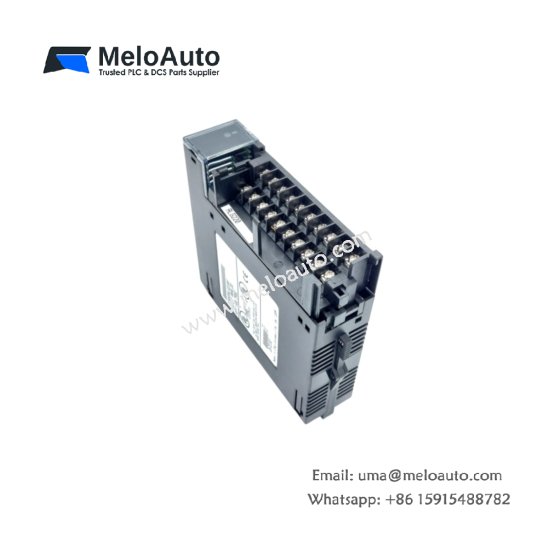 GE IC693ALG220F Series 90-30 analog input module. 4 differential voltage channels, 12-bit resolution (4095 counts), 2200µF filtering