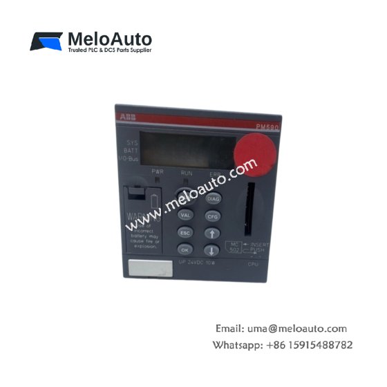 ABB 1SAP150100R0100 central processing unit. Features 32-bit ARM processor, 256KB RAM, 512KB flash, Ethernet port, 0.28kg weight