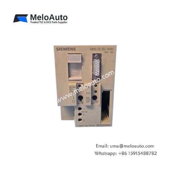 Siemens 6ES5102-8MA02 central processing unit for SIMATIC S5-100U, STEP 5 programming, ladder logic support. Legacy CPU for S5 systems.