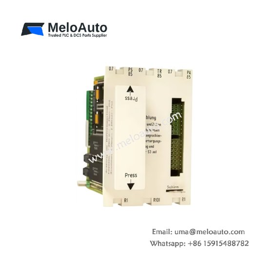 ABB 07 PA 85 Procontic composite module part. Features 4 analog inputs, 4 digital outputs, 12-bit resolution, 0.18kg weight
