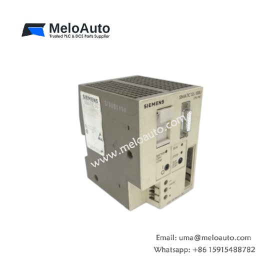 Siemens 6ES5100-8MA02 central processing unit with 2KB memory, 8 digital inputs, 6 outputs & 470µF capacitor. Compact CPU for SIMATIC S5.