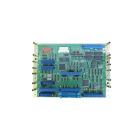 GE A20B-2000-0175 motherboard for CNC systems. 8-layer PCB, 7 expansion slots, 1800 µF capacitance, 24V DC input, 96-pin DIN connectors.
