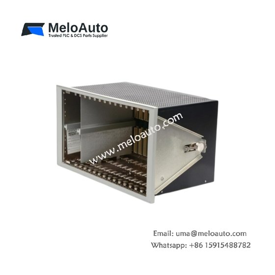 Bently Nevada 3500/05-01-01-05-00-01 System Rack offers 15 slots, 12 monitoring module positions, dual power supply support, and 482 mm x 310 mm chassis size.