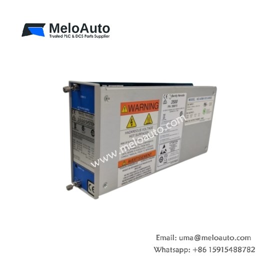 Bently Nevada 3500/15 106M1079-01 power supply with 85-264VAC input. Delivers 24VDC at 4.5A with 108W output. 30ms hold-up time with 13,000µF storage for 3500 racks.