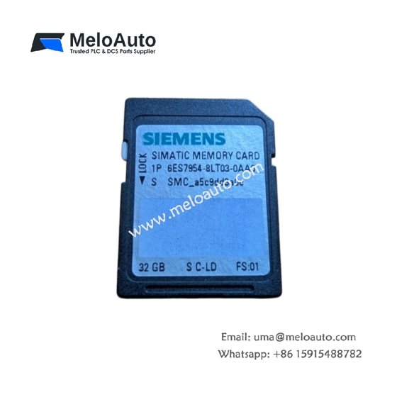 Siemens 6ES7954-8LT03-0AA0 SIMATIC S7 memory card offers 2GB storage for programs and firmware. Compact 24x32x2.1mm
