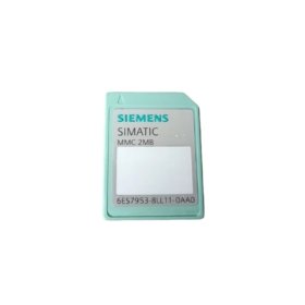Siemens 6ES7953-8LL11-0AA0 SIMATIC Micro Memory Card with 8MB flash, 100,000 write cycles, 10-year data retention, and write-protect switch for S7 CPUs.