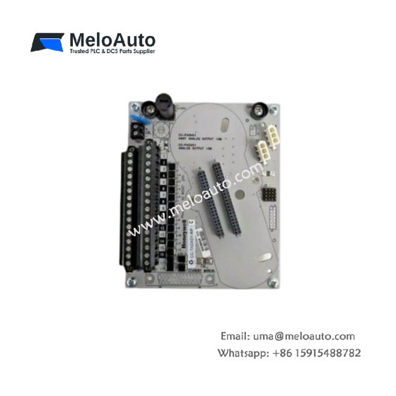 Honeywell DC-TAOX01 16-channel analog output IOTA module for Experion PKS Series C. 4-20mA, 16-bit resolution, HART support, -40°C to +70°C.