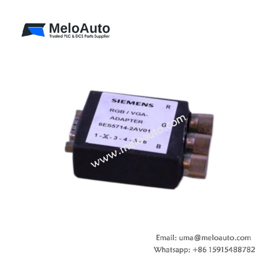 Siemens 6ES5714-2AV01 RGB/VGA adapter cable for SIMATIC S5. Connects S5 to VGA monitor, 1280x1024, 15-pin D-Sub. Legacy S5 display upgrade. Siemens 6ES5714-2AV01 RGB/VGA adapter cable for SIMATIC S5. Connects S5 to VGA monitor, 1280x1024, 15-pin D-Sub. Legacy S5 display upgrade.