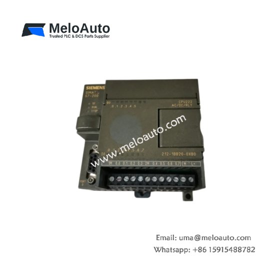 Siemens 6ES7212-1BB20-0XB0 CPU 222 for S7-200. 8 DI/6 DO, 4KB program memory, RS-485, 2 expansion slots, compact and reliable.