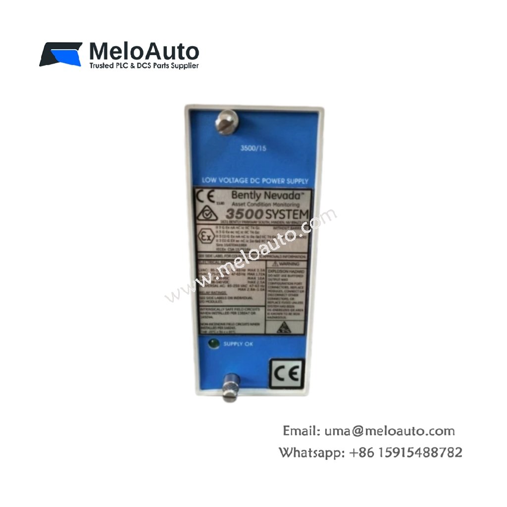 Bently Nevada 3500/15 133292-01 Low Voltage DC Power Supply Module