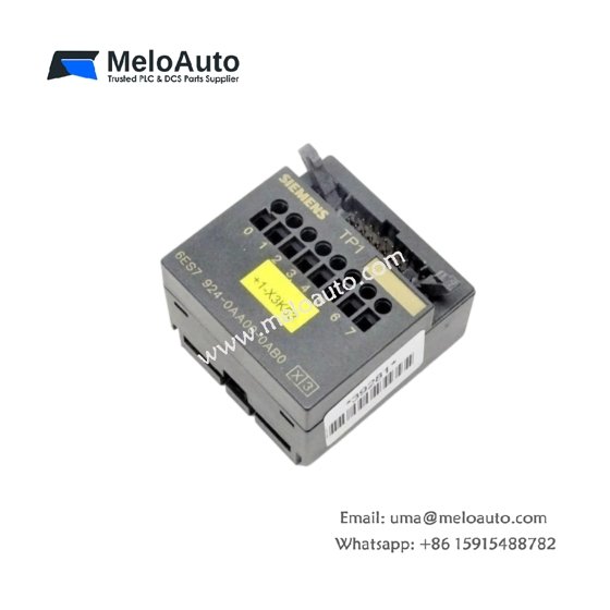 Siemens 6ES7924-0AA00-0AB0 terminal block features 16 screw terminals with 10A capacity. UL 1059 certified for S7-300/400 I/O modules with wide -40°C to 100°C temperature range