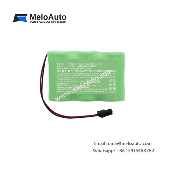 Honeywell 51199942-300 controller battery, 3.6V 2700mAh lithium thionyl chloride, –55°C to +85°C, 200mm lead, Molex connector for Honeywell system memory backup.